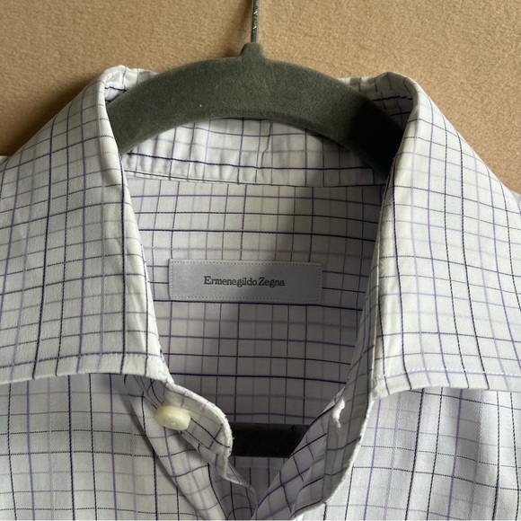 Ermenegildo Zegna Portifino Long Check Pattern Sleeve Shirt Size L - Picture 2 of 11